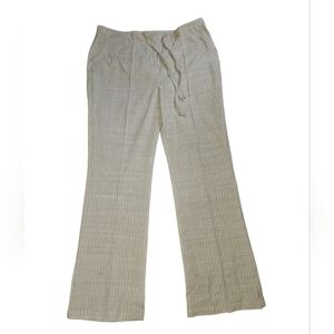 Urban Haggar Wide Leg Oatmeal White Stripe Thin Cotton Blend Pant Plus 16 Earthy